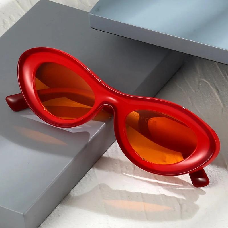 Cat Eye Sunglasses for Women Men Candy Color Block Fashion Decorative Sun Shades for Beach Party Club Gafas De Sol Hombre