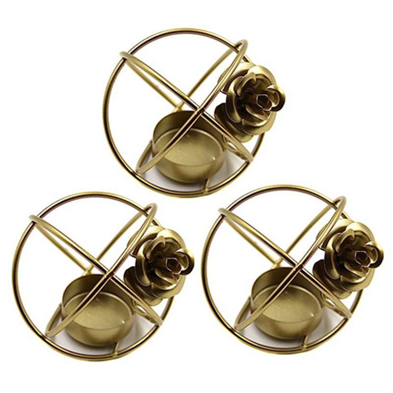 AEE2-Metal Candle Holder,Candlestick Holder Desktop Candle Holder Geometry Candlestick For Candlelight Dinner-Party Decors