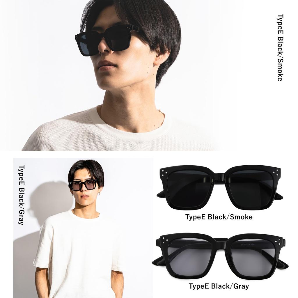 [Puente] Sunglasses for Men and Women - Stylish, Clear, Champagne, Transparent, Clear Frame, Mid-Gray, Gray, Square, Wide Frame, Oversized, Suitable