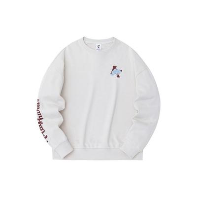 Anta Lifestyle Series Letter Logo Printed Round Neck Pullover Sweatshirt Women Sweatshirt Lotus-White 162338724-1