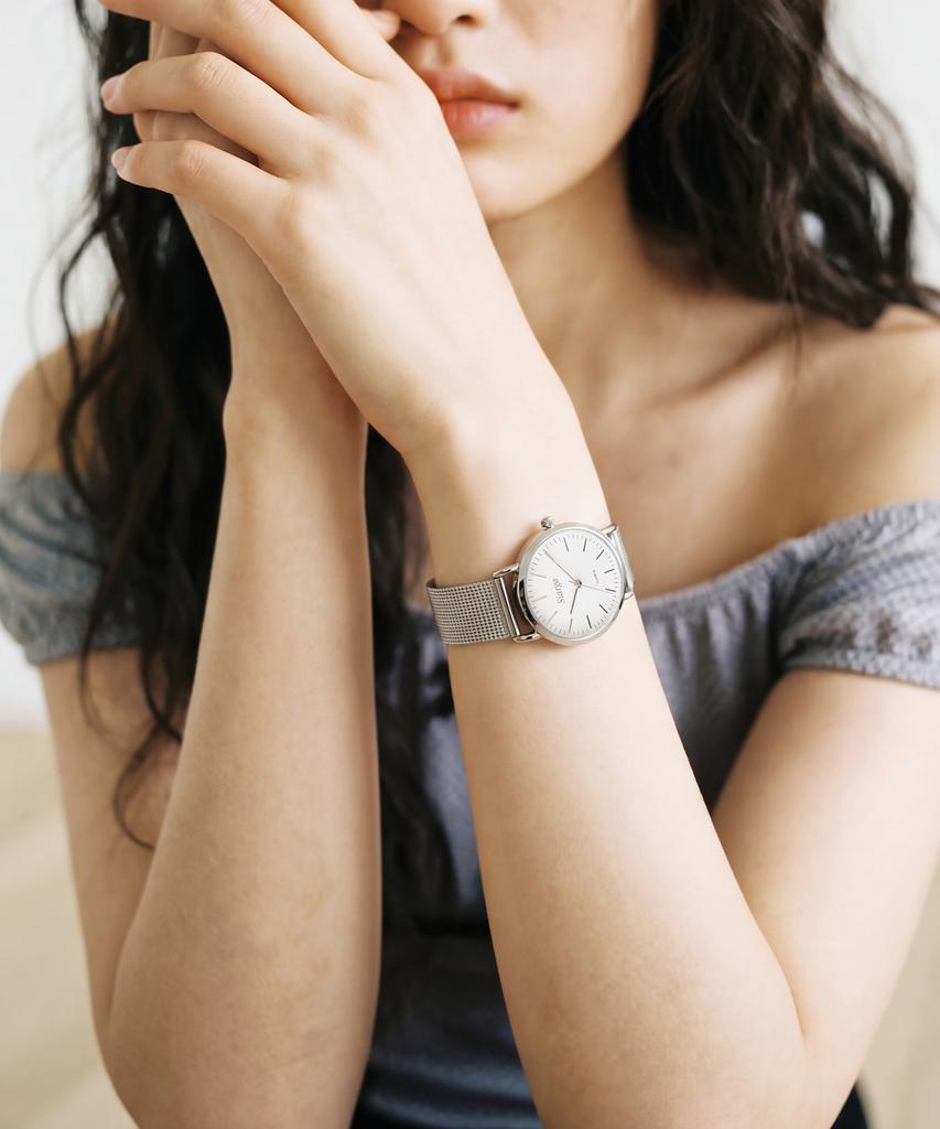 Sialeugo Sg-002S-Sw Caper Collection Women'S Steel Metal Mesh Wristwatch