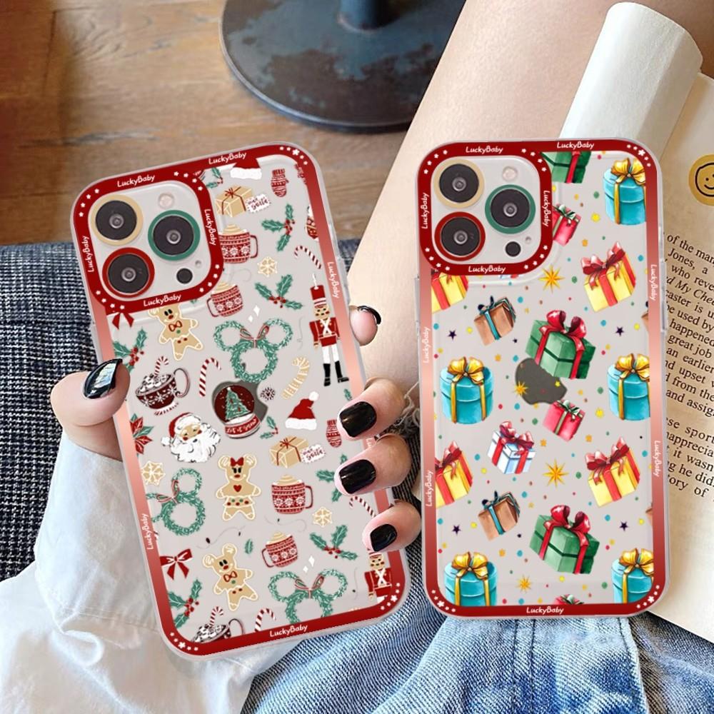 Christmas Cartoon New Year Gift Phone Case For Samsung S 20 21 22 23 lite plus ultra Clear Mobile Cover Funda