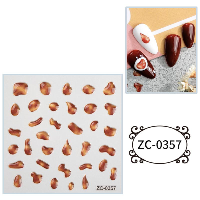 

Наклейка для ногтей с изображением кролика, тисненый орнамент, 5D, мягкий блеск, сверкающая капля воды, прозрачный, милый стикер для ногтей 60*60mm