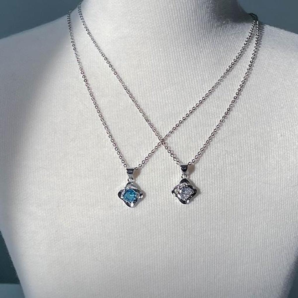 Damen Universelle Quadratische Ovale Anstecknadel Halskette