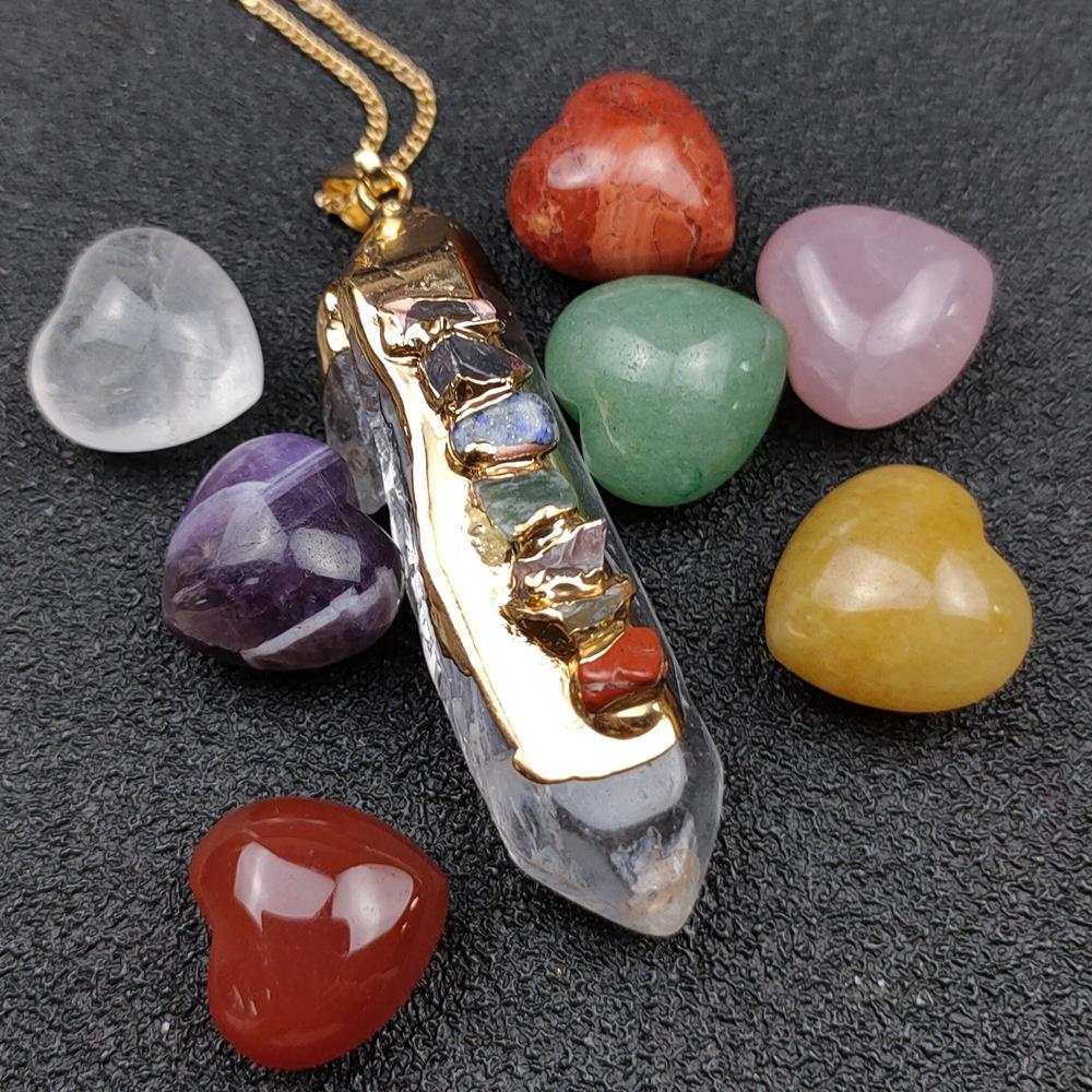 Natural Crystal Healing Stone Folk Crafts Seven Chakra Energy Stone for Meditation