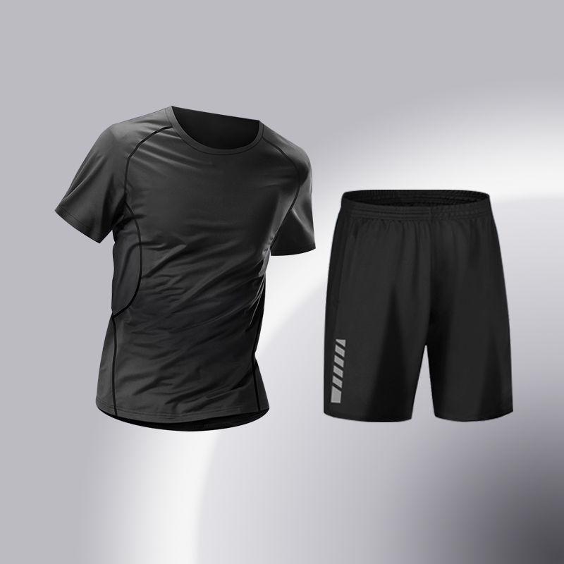 Men's Quick-Dry Sports Suit: High-Elastic Fitness Tights for Running, Training, Basketball, Cycling, Morning Jogging - Perfect for Spring & Autumn.