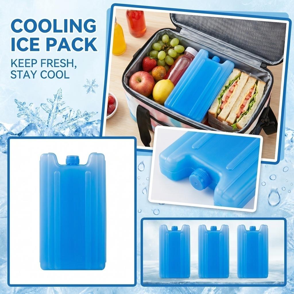 Bolsa de Hielo Reutilizable para Aire Acondicionado y Refrigerador Portátil, Paquete de 400 ml para Transporte y Fiambrera