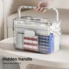 3-Tier Portable Medicine Storage Box Large Capacity Dustproof Transparent Visual Design Multipurpose Pill Organizer
