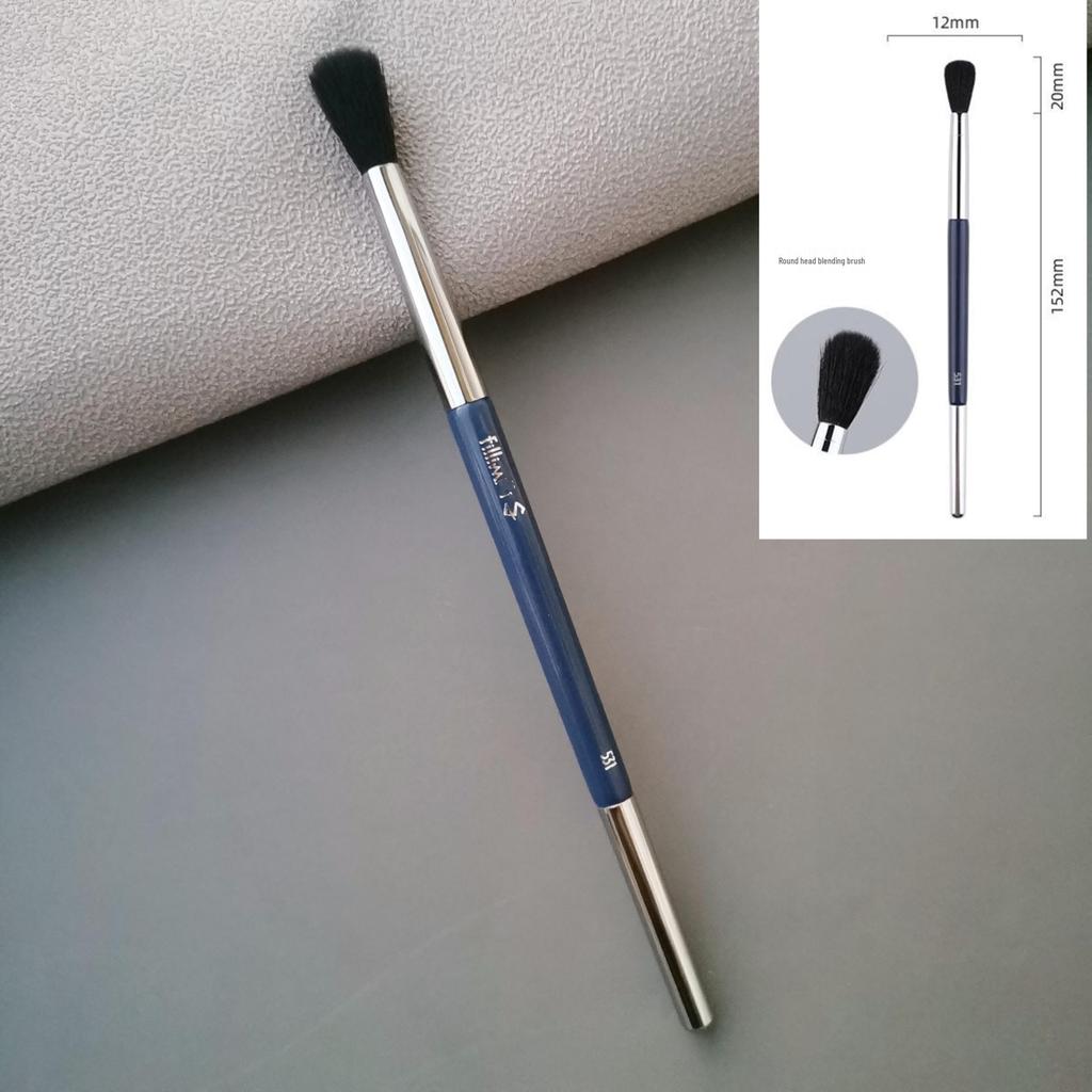 Fillim S Series: Blue Handle 851 Powder Brush, 881 Flame Blush Brush, Angled Nose Shadow Blending Brush.