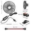 Portable Fan For Car 3 Speeds Powerful Car Fan For Driver Powerful USB Cooler Gadgets Enhance Air Circulation For Truck Golf