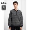 GXG Men's Wool-Blend Plaid Crew Neck Sweater