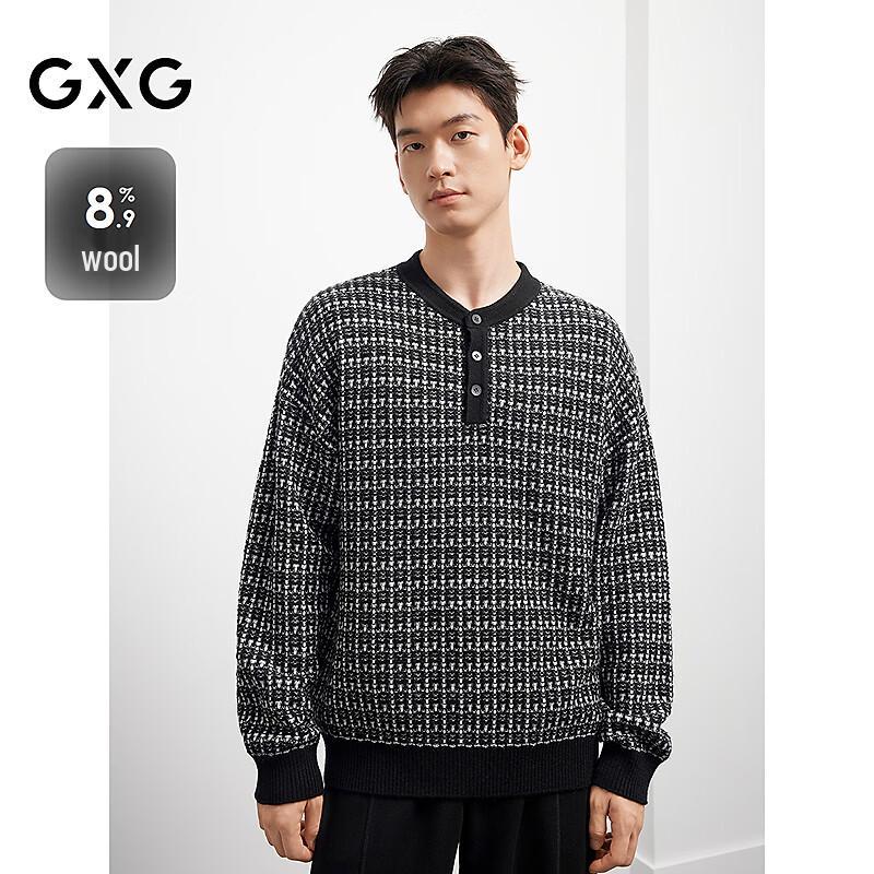 GXG Men s Wool-Blend Plaid Crew Neck Sweater S