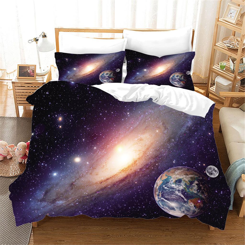 Cosmic Interstellar Wind Bed Three-Piece Set Four-Piece Digital Printing Quilt Cover Pillowcase