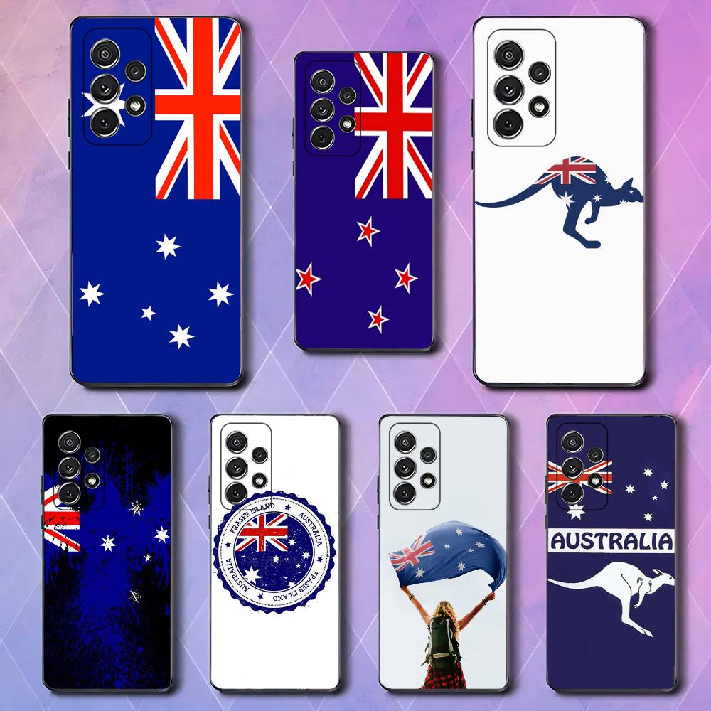 Australische Flagge Luxus Schwarze Handyhülle Für Samsung Galaxy S23 S24 S25 Ultra S22 Plus S21