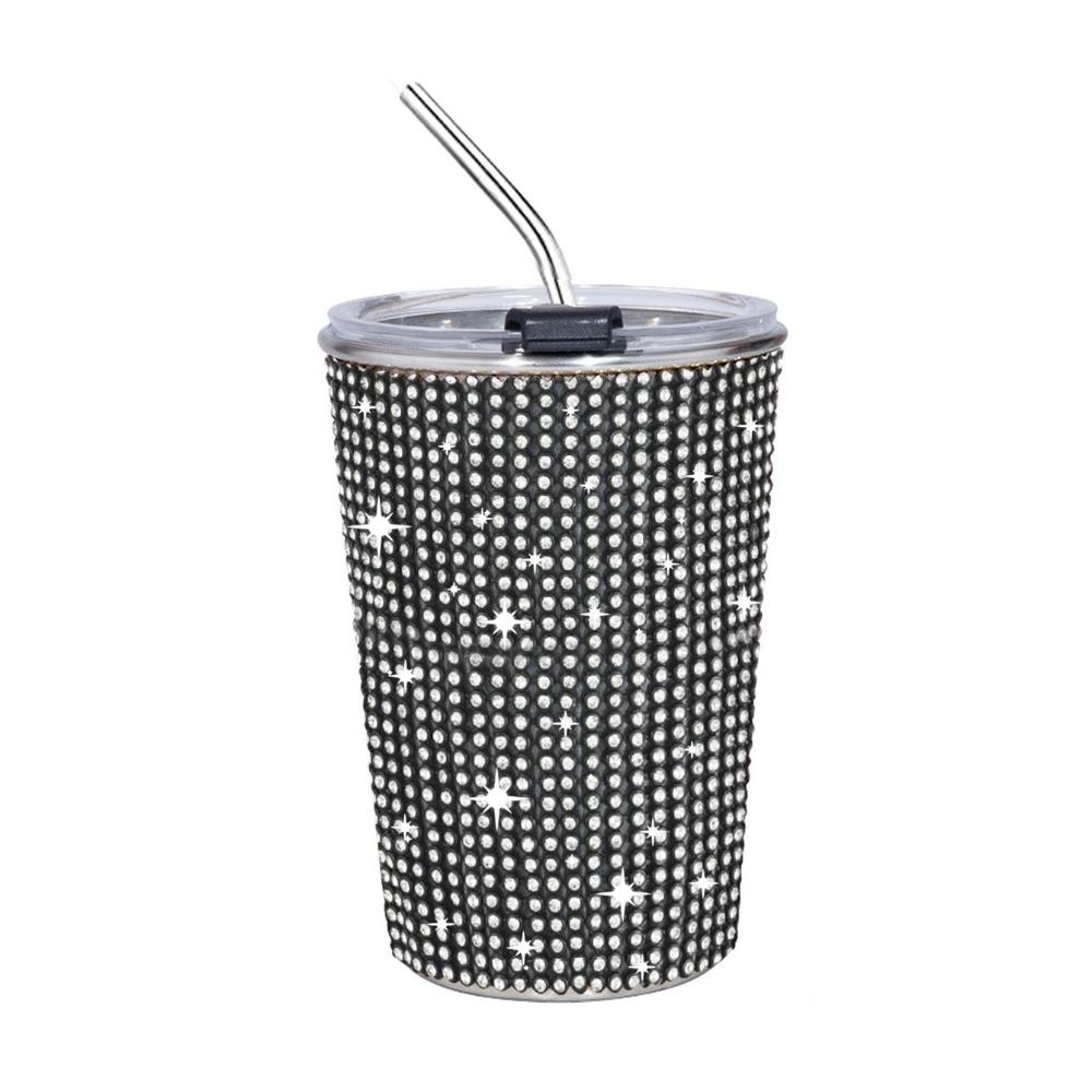 500ml Rhinestone Water Cup Sparkling Bling Stainless Steel Water Bottle Reusable Unbreakable Glitter Coffee Mug Bridemaid Gift