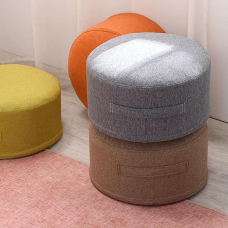 Round Floor Cushions, Tatami Thicken Pouf Ottoman, Detachable & Washable,for Coffee Table Balcony Bay Window,with Side Handle