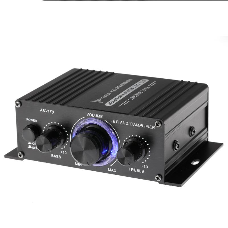 AK170 Home Theater Amplifiers 400W DC 12V 2 Channel HIFI Digital Stereo Audio Power Amplifier for Home Car Radio Karaoke Speaker