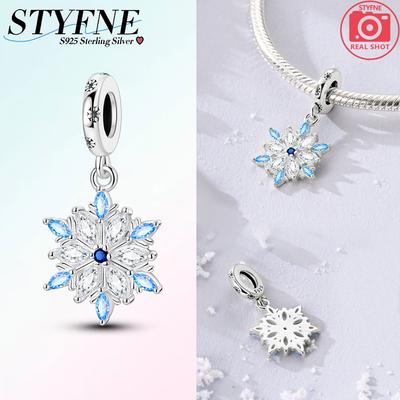 Original Charms Copper Winter Ice Frost Snowflake Pendantss Fit Plata Bracelets For Women Jewelry Making Gifts