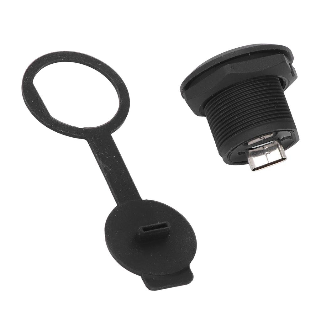 Type C 3.1 Panel Mount Coupler Water Proof Female Connector USB C Mounting Socket with Dust Cover