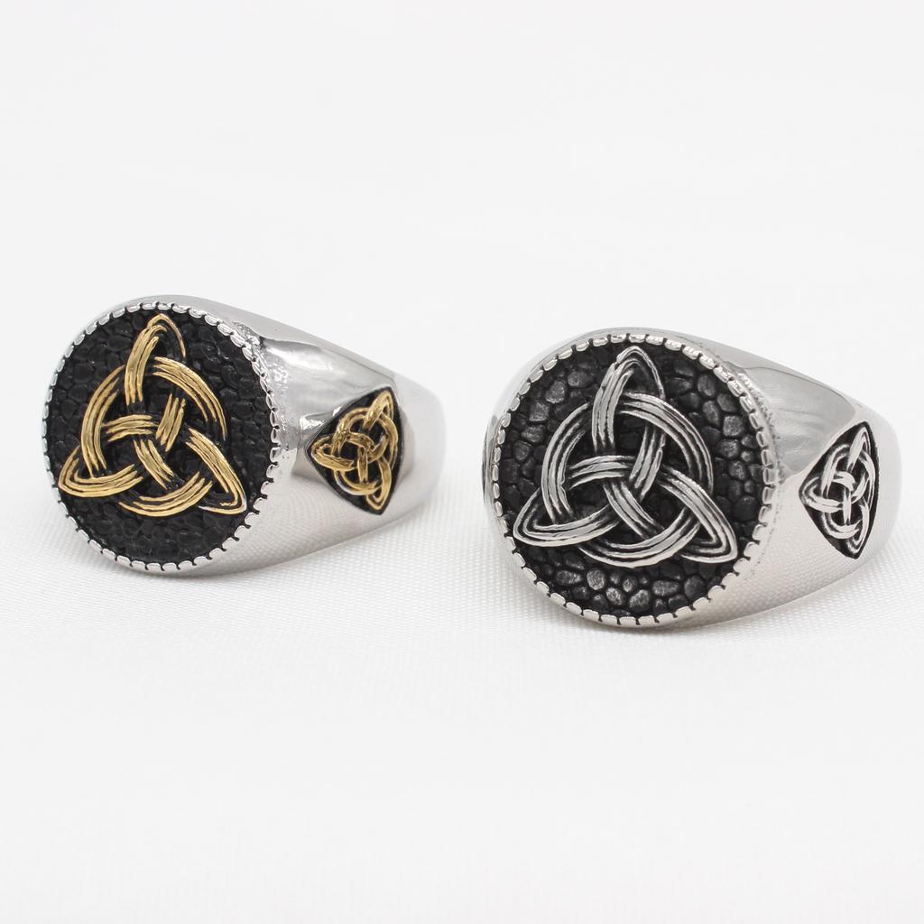 2026 Jewelry European and American Personalized Retro Viking Triangle Men's Jewelry Ring