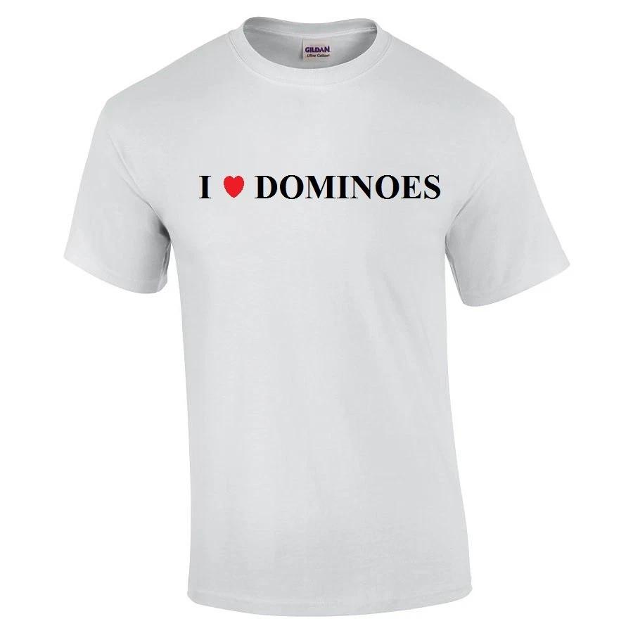 

I Love Dominoes Heart T-Shirt Funny Hilarious Cotton Shirt S - 5XL M
