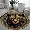 Luxury Gold Leopard Print Door Mat, Modern Animal Texture Non-Slip Rug, Washable Decor Carpet for Living Room Game Room