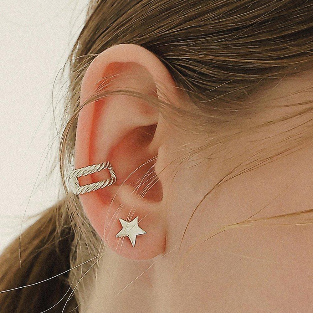 J.Lauren Loop Anchor Silver Ear Cuff M03876