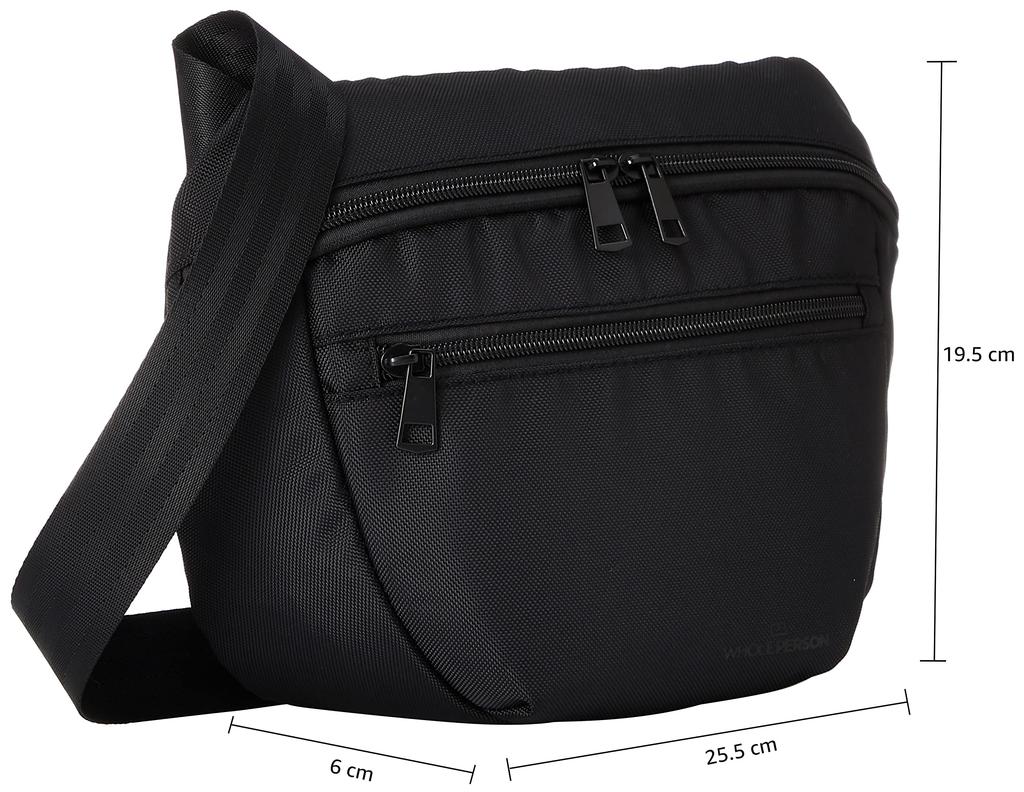 Whole Person Square Body Black Bag, Water-Repellent Nylon,