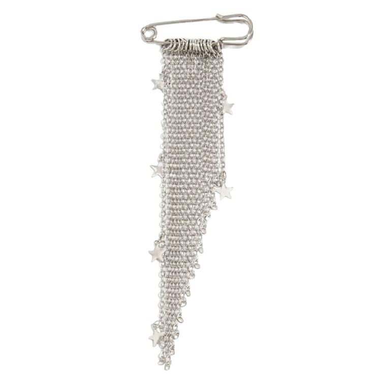 Elegant Metal Chain Tassels Brooch Badge With Layered Effect For Adding Flair To Coats Bags And Various Garments
