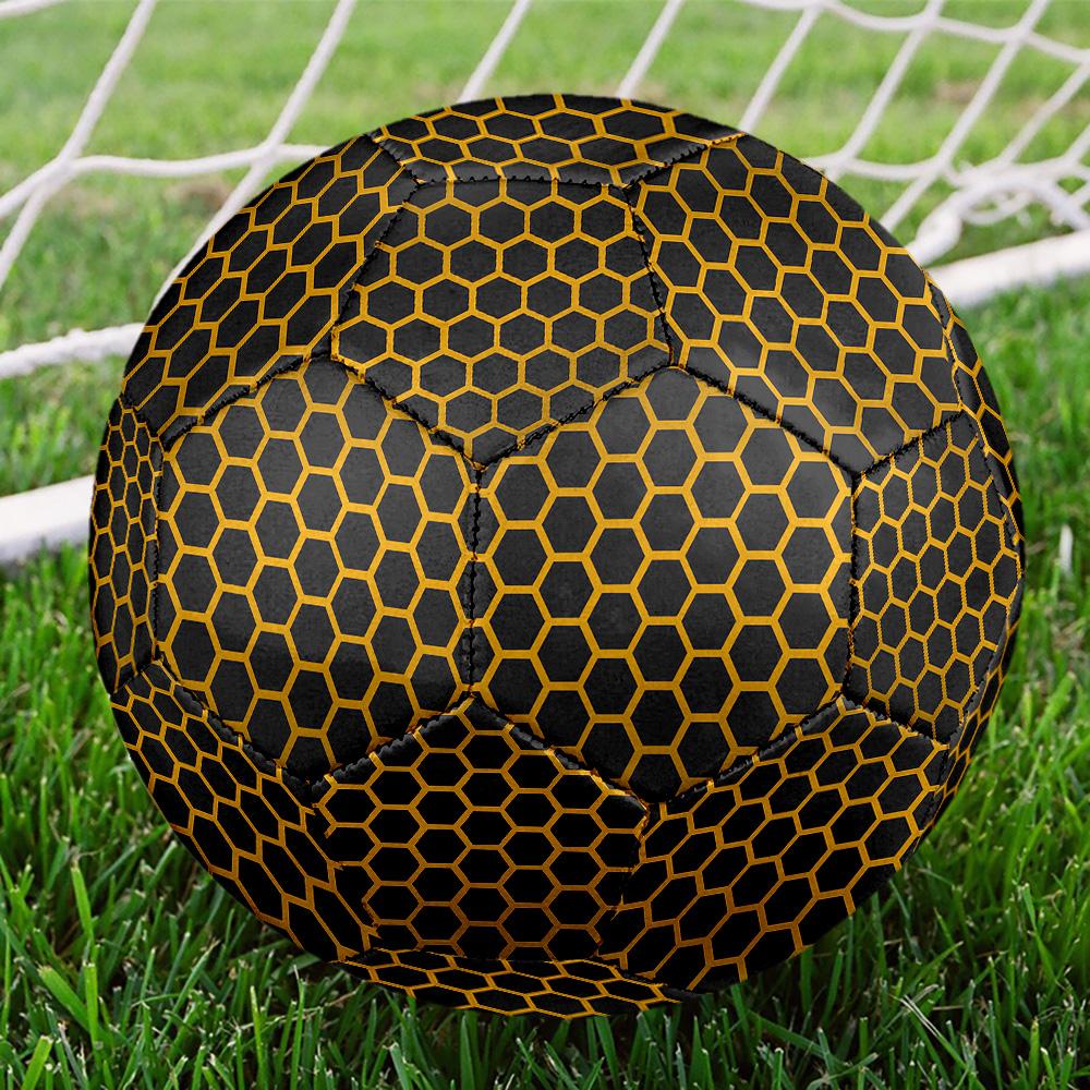 Spider Webs and Beehives Indoor Size 5 Soccer Ball Colorful Machine Stitched PVC Competition Ready Durable High-Bounce