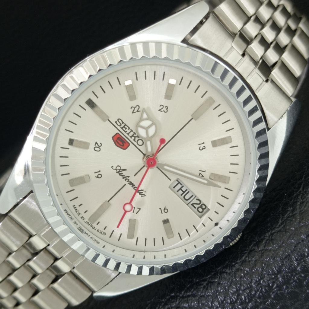 

VINTAGE SEIKO 5 AUTOMATIC 6309A REFURBISHED JAPAN MENS SILVER WATCH a442813-1