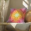 Floral Mandala Pattern Cushion Cover Soft Short Plush Pillow Cover Smooth Cozy Texture Aesthetic Cushion Case Home Decor
