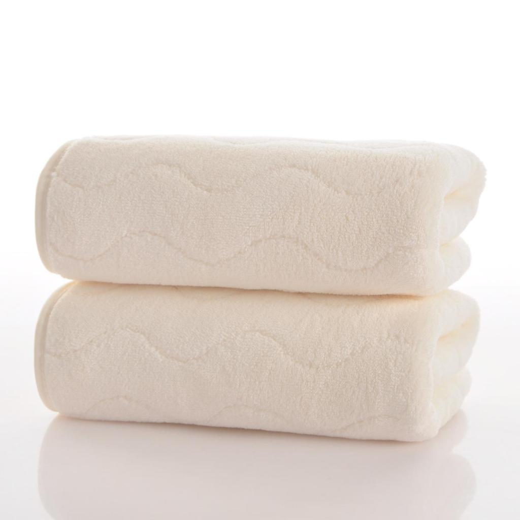 Coral Fleece Wavy Pattern Towel - Soft, Antibacterial Microfiber for Face & Hair Drying