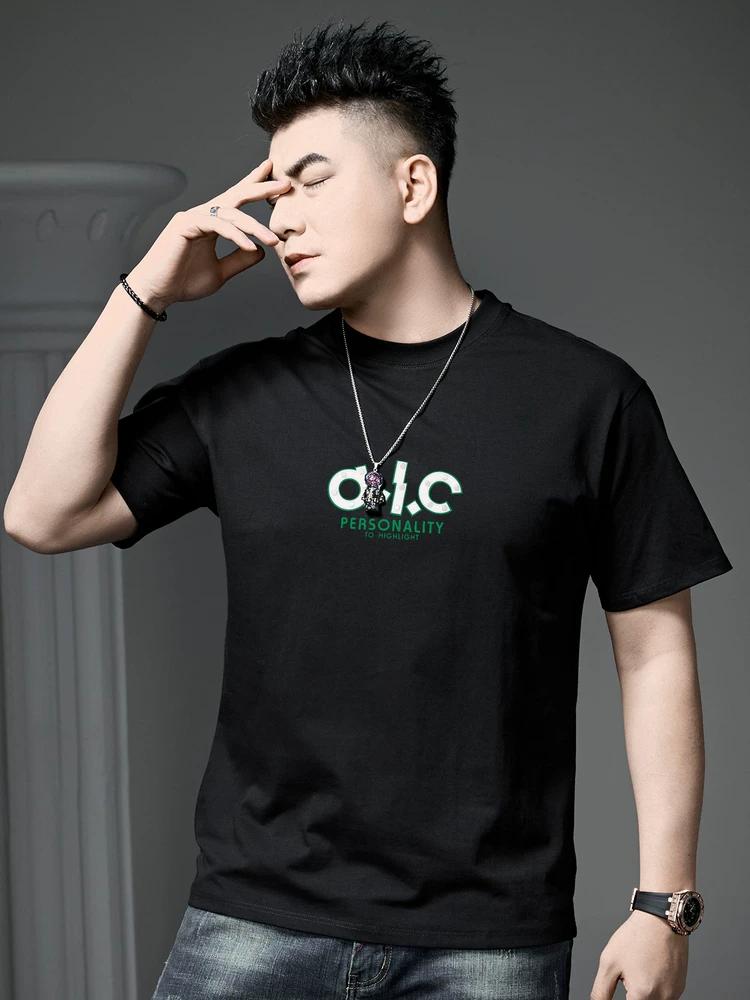 European Style Trendy Letter Print Short-Sleeve T-Shirt for Men 2025 New Summer Fashion Brand Loose Half-Sleeve Top for Men