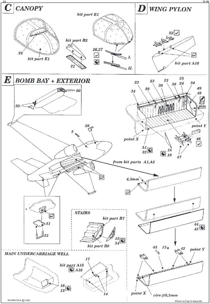 Eduard Lockheed Viking Etching Parts Plastic Model Parts EDU72168 1/72 S-3B (for Hasegawa)