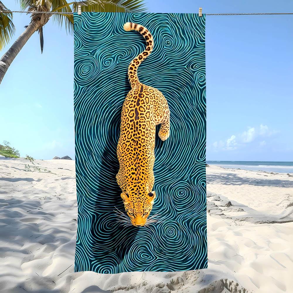 Cheetah Print Towel Beach Towel Oversized Super Absorbent Soft Swim BeachTowels for Men, Women