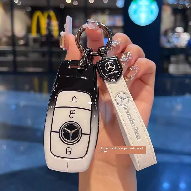 TXF4 For Mercedes Benz A C E S G Class GLC CLA GLB 200 2024 CLE W205 W213 W222 X167 W177 Car Smart Key Cover Case Fob Shell Keychain