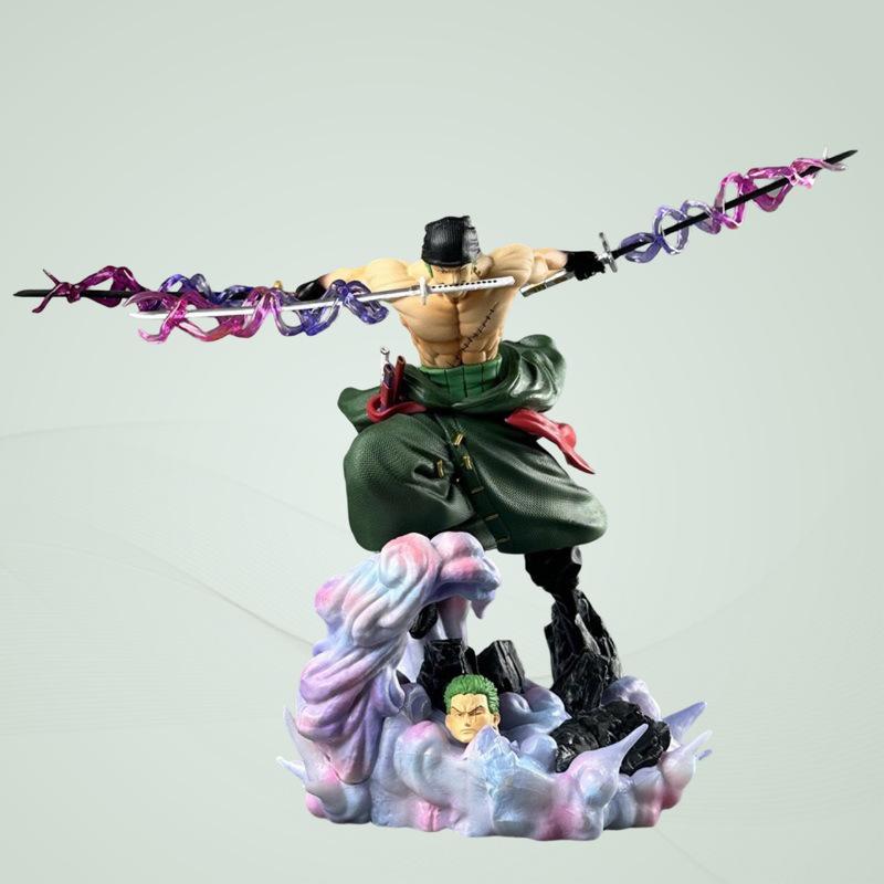 One Piece Roronoa Zoro Gk Action Figure Onigashima Purgatory Dive Slash Pvc Collectible Statue 24cm Desktop Decor For Anime Fans