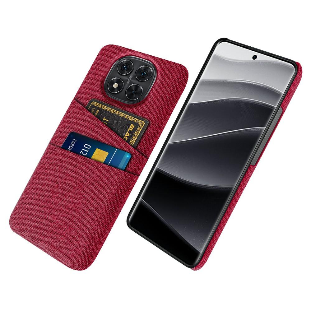 Für Xiaomi Redmi Note 14 Pro 5G/Poco X7 5G Hülle Stoff+Hartes PC Handy-Cover mit Dual-Kartenfächern