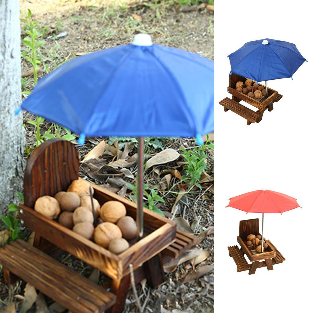 Squirrel Feeder Table Top Wood Umbrella Umbrella Corn Cob Holder Corn Cob Holder For Outside Winter Yard Porch