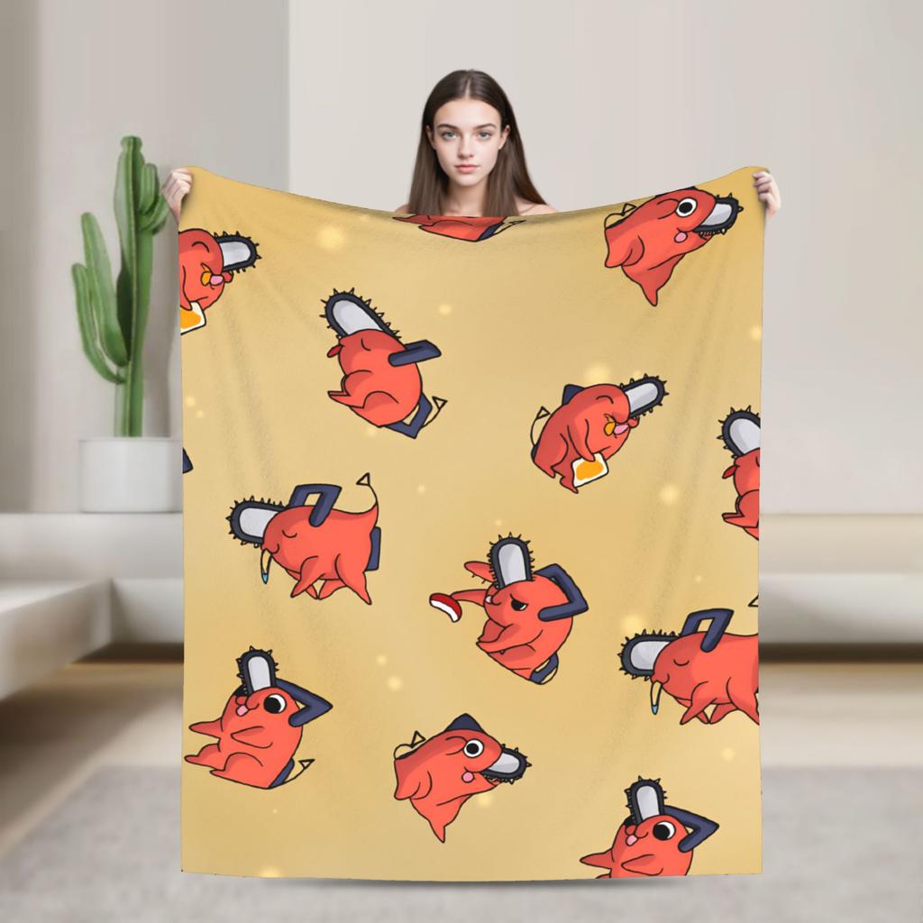 Anime C-Chainsaw Man Pochita Blankets Quality Soft Warm Bedding Throws Winter Camping Living Room Novelty Bedspread