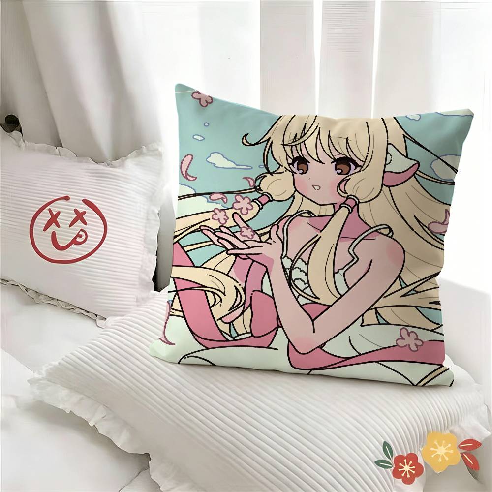 pc CChobits Pillow Case Fashion Square Pillowcase Bedroom Sofa Room Ins Decoration Leisure