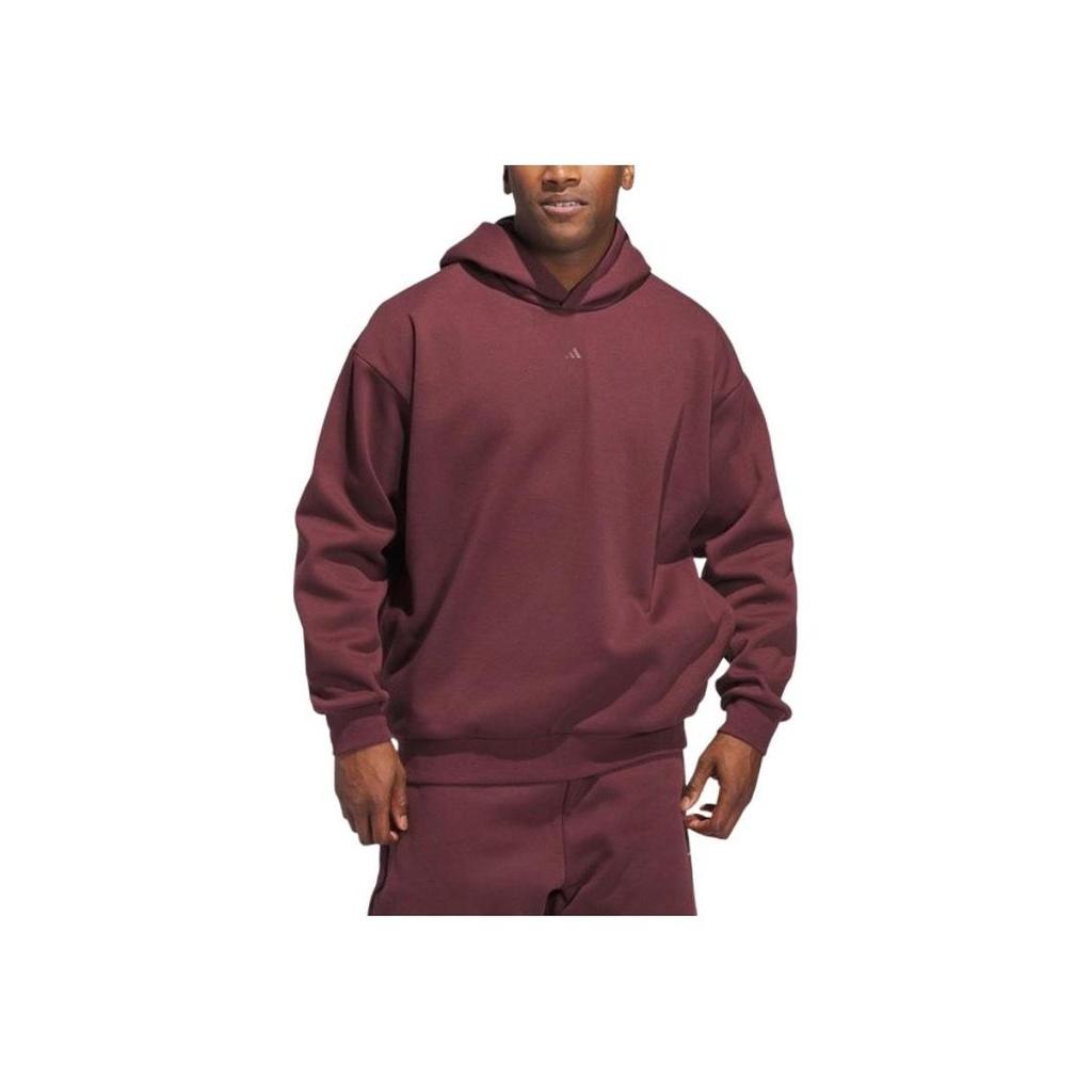 adidas Basketball Loose Fleece Hoodie Maroon Unisex JD6145