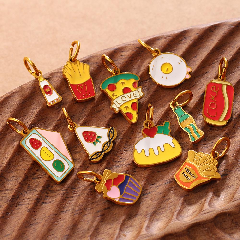 Adorable DIY Food Charm Set: French Fries & Cola Pendants for Women