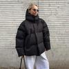 Lässige Damen Verdicken Kapuzen Daunen Baumwolljacke Mode Langarm Revers Schneejacke Damen Winter Schick Täglich Warm Pendelkleidung