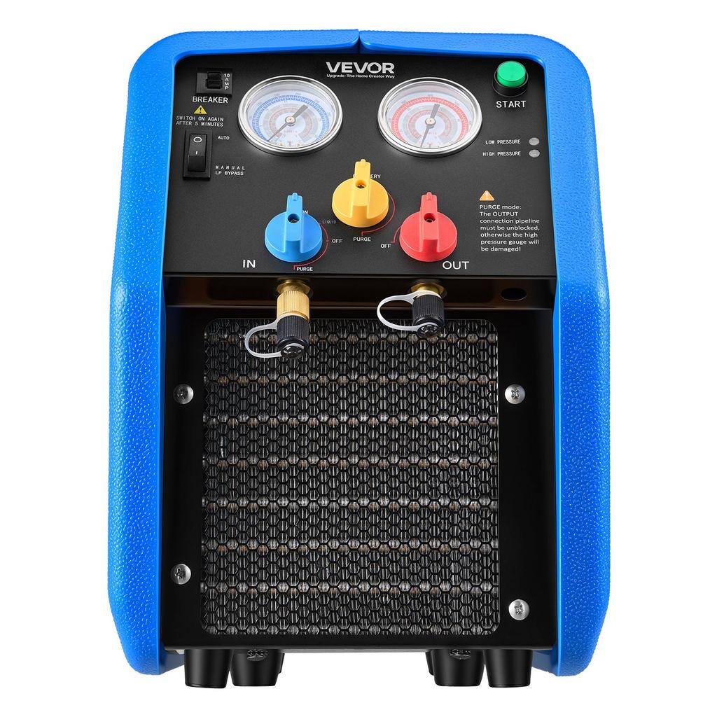 VEVOR Portable Refrigerant Recovery Machine, 3/4 HP 220V 50Hz Single Cylinder AC Recovery Machine for Liquid Vapor Refrigerant