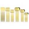 36Pcs Black Gold Cutlery Set Knives Dessert Fork Coffee Spoon Dinnerware Flatware Stainless Steel Silverware Party Tableware Set