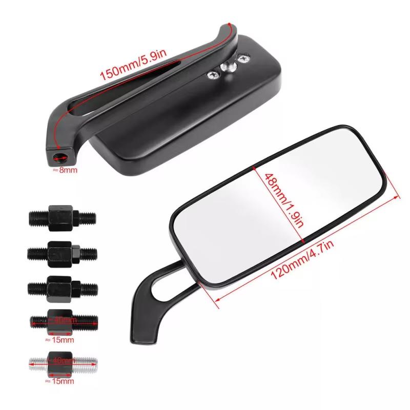 Adjustable Side Mirror Anti-Glare Motorcycle Rearview Mirror With 8mm/ 10mm Threads For Harley Honda Kawasaki Yamaha Suzuki