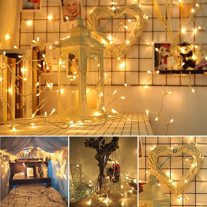 Warm white LED Christmas Fairy Lights Waterproof 50M 100M 8 Modes EU Plug 24V-36V Holiday Wedding Party String Decor For Lighting Celebration