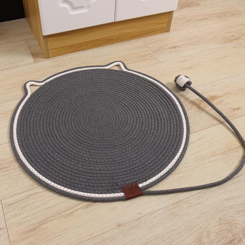 Woven Cotton Rope Cat Scratch Pad, Self-heating Scratching Cat Crawling Pad, Pet Cat Scratch Board, Washable and Non-flaking Cat Paw Pad